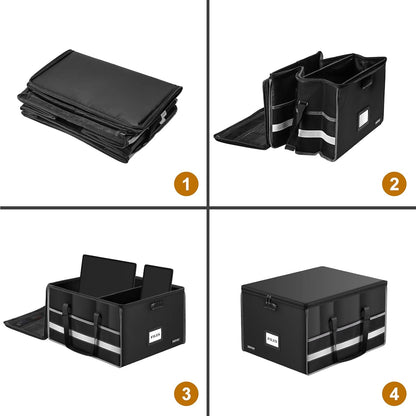 ENGPOW Large Fireproof Document Box with Lock＆Multi Pockets, 19"x16"x11"