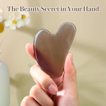 rosenice Gua Sha Facial Tools Guasha Tool Gua Sha Jade Stone Manual Massage Sticks for Jawline Sculpting and Puffiness Reducing for Face Body Tensions Reduce Festive Gifts