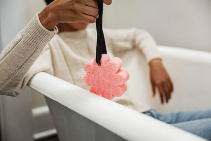 Spongellé French Lavender Wild Flower Bath Sponge | Built-in Body Wash & Body Scrubber, Shower Loofah Sponge for Women | 14+ uses