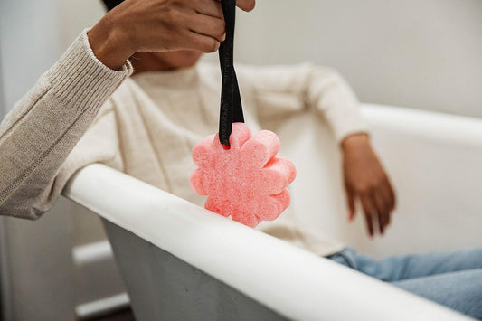 Spongellé French Lavender Wild Flower Bath Sponge | Built-in Body Wash & Body Scrubber, Shower Loofah Sponge for Women | 14+ uses
