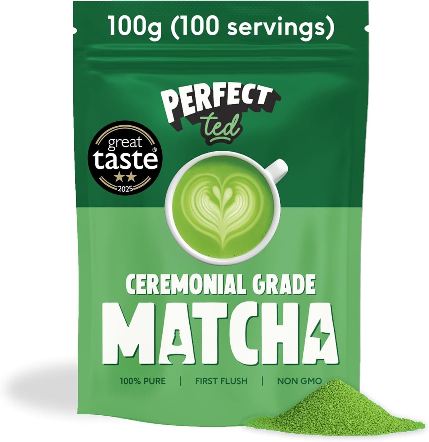 PerfectTed Matcha Powder, Ceremonial Grade Japanese, 30g (30 Servings), Perfect for Lattes & Smoothies | Premium Matcha Fuel | with L-Theanine | Antioxidants | Vegan | Gluten-Free