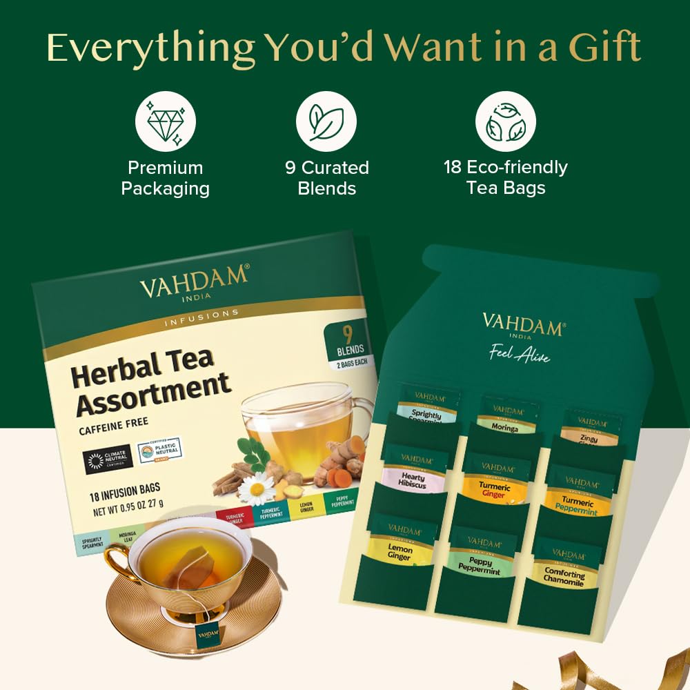 VAHDAM, Assorted Black Tea Loose Leaf Tea Gift Set (10 Flavors) Gift Ideas for Women & Men | Directly Sourced From Assam and Darjeeling | Resealable Ziplock Pouch