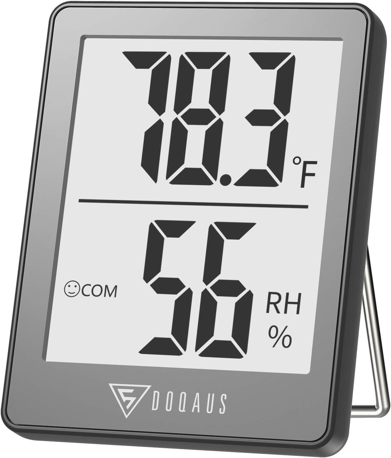 DOQAUS Digital Hygrometer Indoor Thermometer Humidity Meter Room Thermometer with 5s Fast Refresh Accurate Temperature Humidity Monitor for Home, Bedroom, Baby Room, Office, Greenhouse, Cellar (Black)