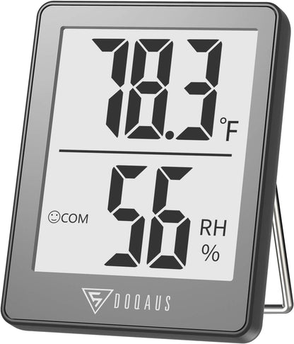 DOQAUS Digital Hygrometer Indoor Thermometer Humidity Meter Room Thermometer with 5s Fast Refresh Accurate Temperature Humidity Monitor for Home, Bedroom, Baby Room, Office, Greenhouse, Cellar (Black)
