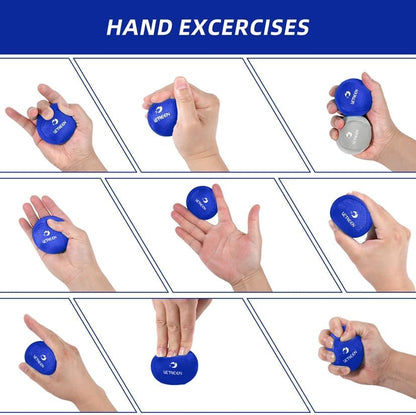 Stress Ball, Tri-Density Stress Balls for Adults & Grip Strengthening, Squeeze Balls for Hand Therapy, Squishy Stress Ball, Hand Strengthener Ball, Hand Balls for Therapy