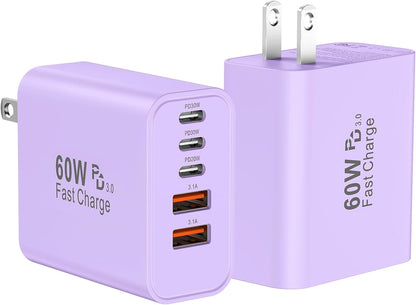 USB C Charger Block Fast Charging, 60W Phone Charger USBC Wall Plug Adapter