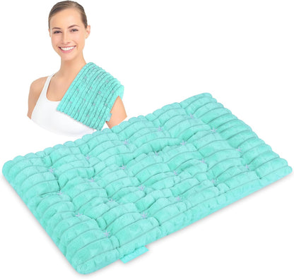 REVIX 6 * 12" Moist Heating Pad Microwavable, Reusable Microwave Heating Pads for Joints, Weighted Heat Packs with Flaxseeds for Shoulders, Neck, Back, Unscented