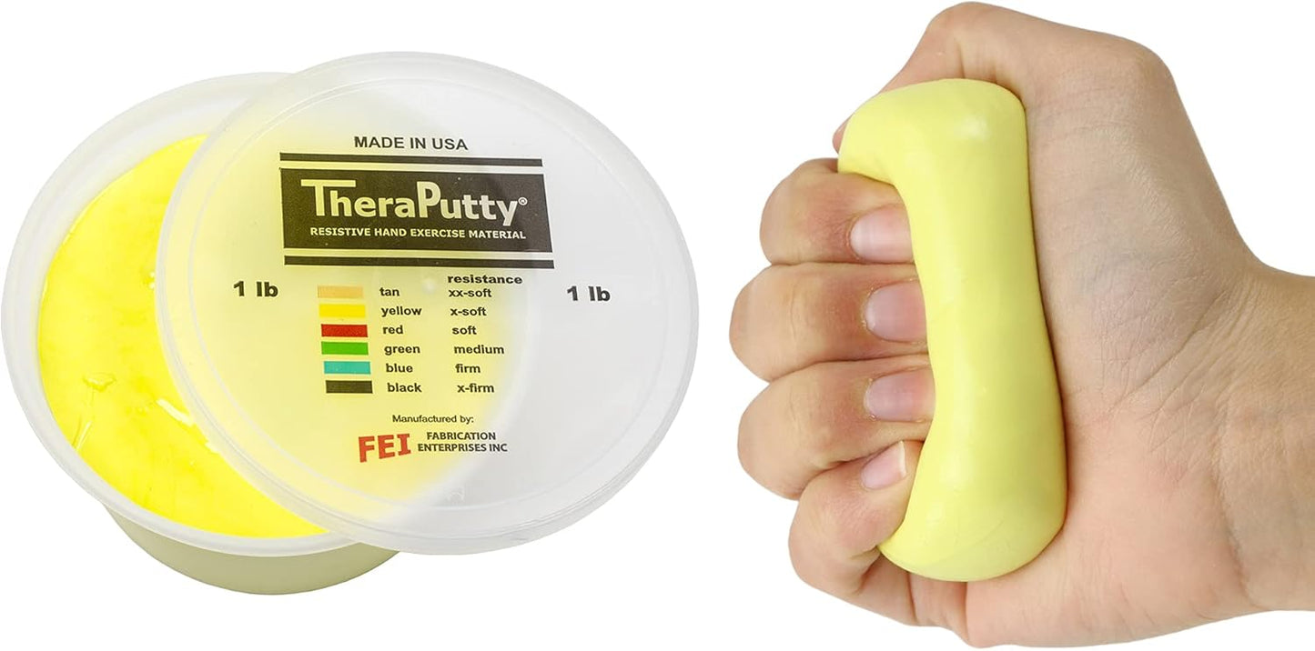 CanDo TheraPutty Standard Hand Exercise Putty For Rehabilitation, Exercises, Hand Therapy, and Occupational Therapy. Use To Strengthen Hand Muscles, Improve Fine Motor Skills, And Decrease Stress