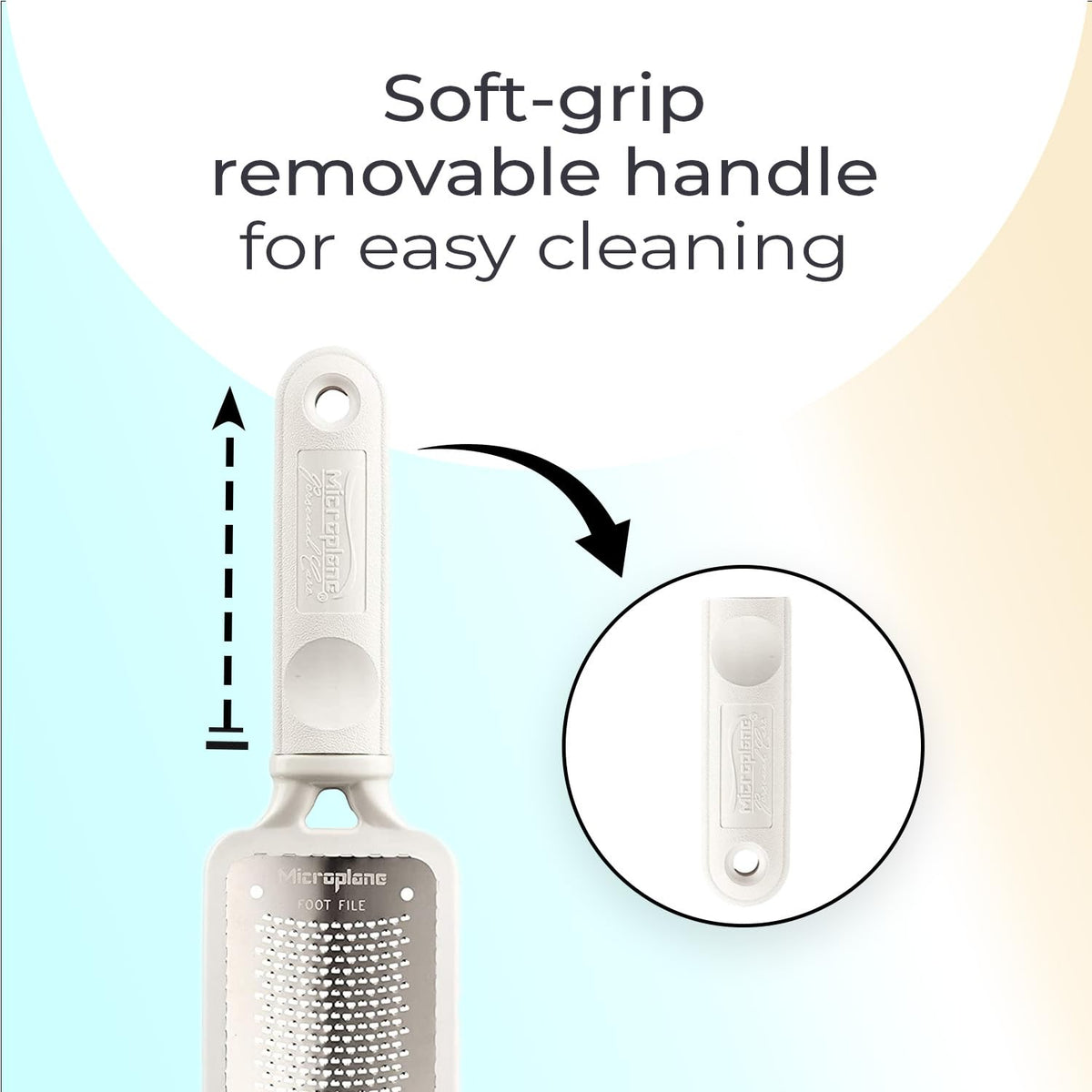 Microplane Colossal Foot File Scraper - The Original Stainless Steel Foot Rasp, Dead Skin/Callus Remover for Feet, Gentle Foot Scrubber, Pedicure Tools for Salon-Quality Foot Care, Black