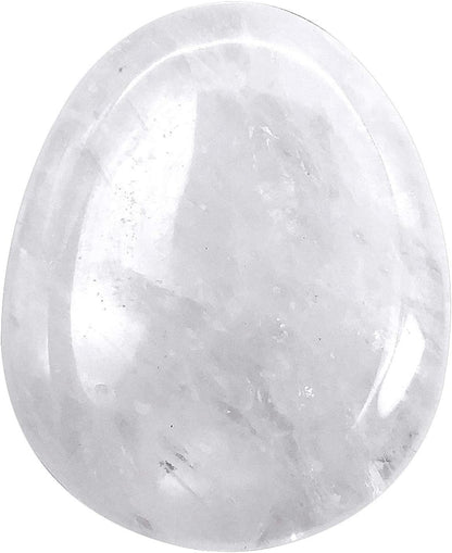 Fekuar Natural Moonstone Crystal Thumb Worry Stone, Hand Carved Healing Crystal Teardrop Pocket Worry Stones for Anxiety Stress Relief Meditation