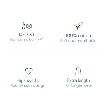 HALO SleepSack, 100% Cotton Wearable Blanket, Swaddle Transition Sleeping Bag, TOG 0.5, Ocean Life, Medium, 6-12 Months