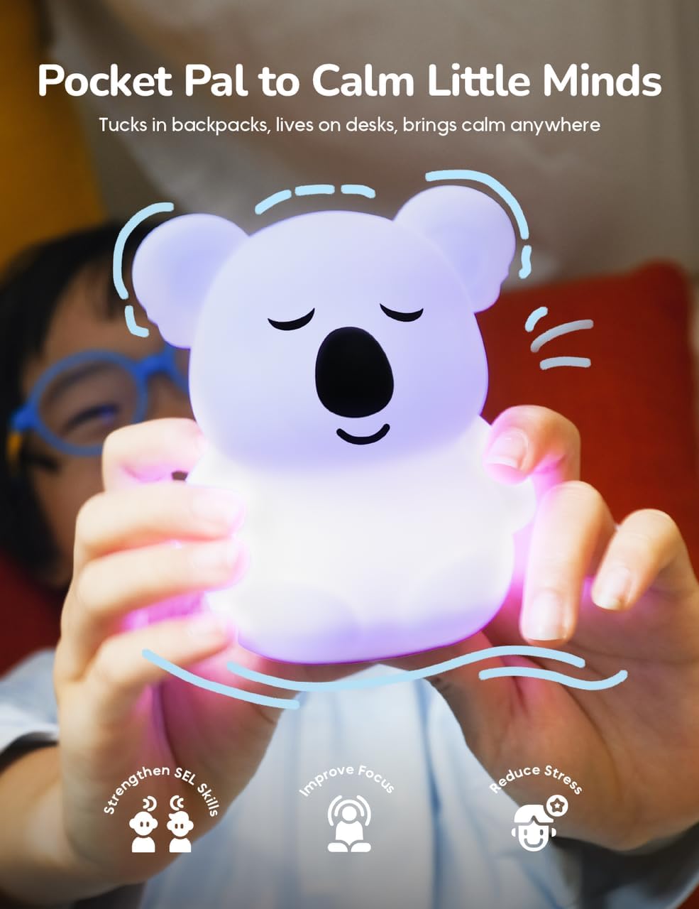 Breathing Pal Mini 'Yoyo' - Mindfulness Breathing Light, Guided Visual Meditation Breathing Light, Anxiety Relief Items for Calm Down Corner/Meditation/Sleep Aid for Adult/Kid