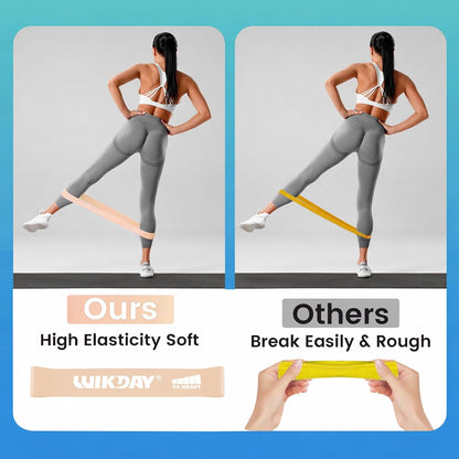 WIKDAY Resistance Bands for Working Out Exercise Loop Bands Workout Bands Set for Men Women Body Stretching, Crossfit Training, Home Workout, Physical Therapy, Booty Legs, Set of 5