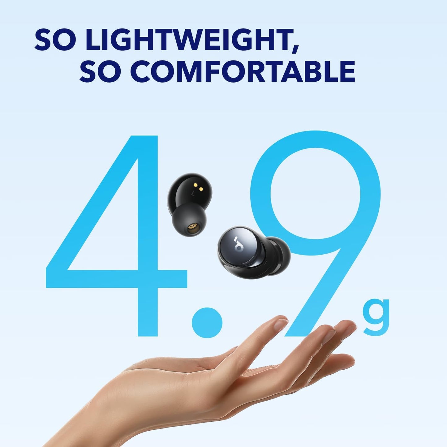 Soundcore by Anker Space A40 Auto-Adjustable Active Noise Cancelling Wireless Earbuds, Reduce Noise by Up to 98%, 50H Playtime, Comfortable Fit, App Customization, Wireless Charge (White)