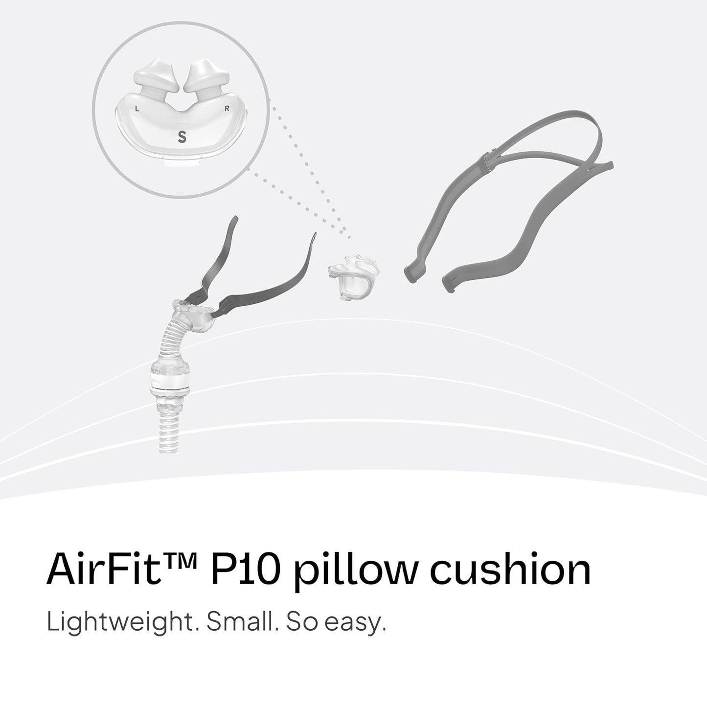 ResMed AirFit P10 Nasal Pillow Cushion - CPAP Mask Accessories Replacement - Soft Lightweight Silicone - Dual Wall - Small