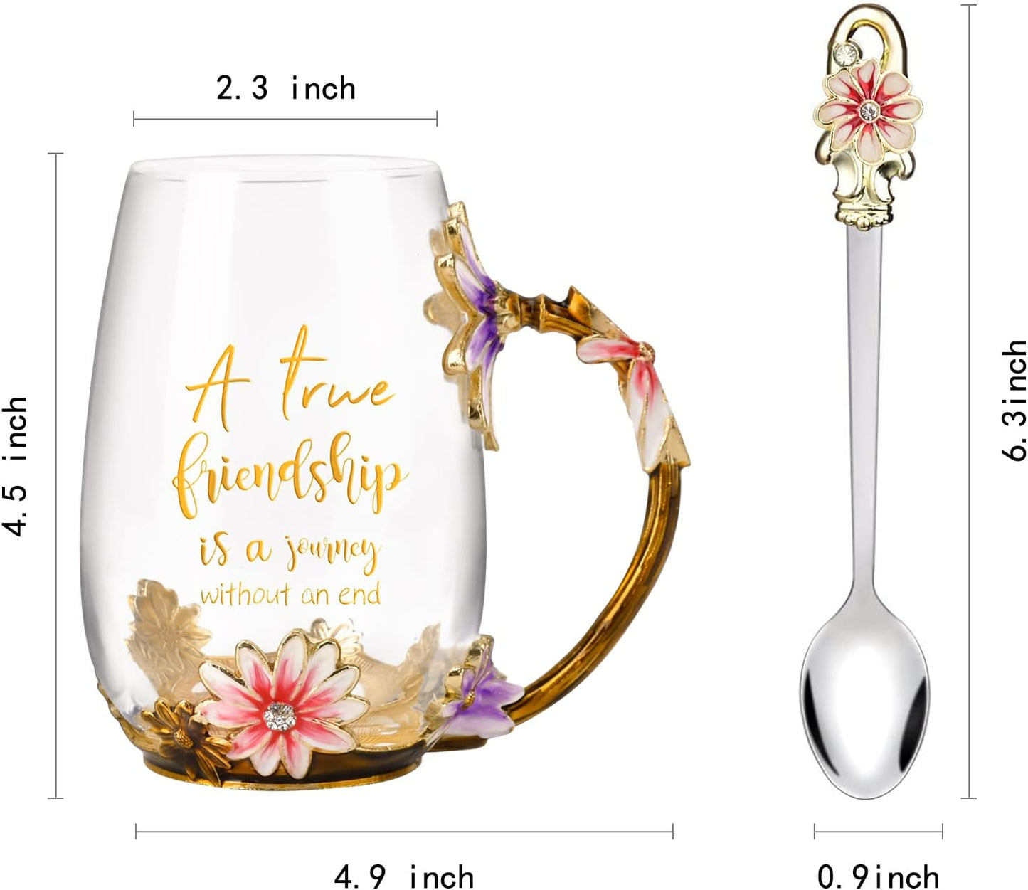 Enamel Glass Flower Tea Pot With Removable Loose Tea Leaf Infuser Tea Maker Teapot Set 30.4OZ Gifts for Women,Mom,Birthday