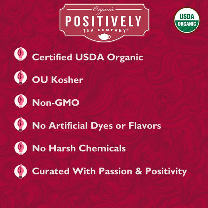 Positively Tea, Organic Hibiscus, Herbal Tea, Loose Leaf, 16 Ounce