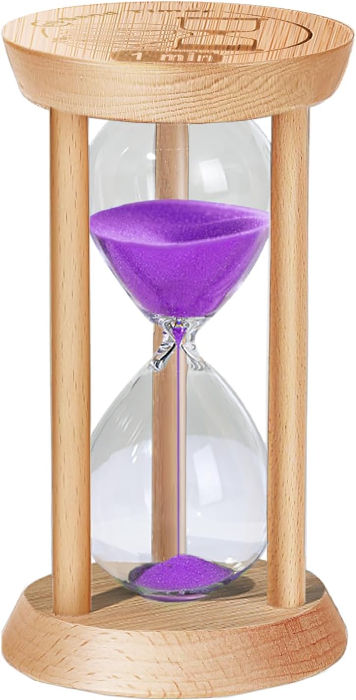 2 Minute Wooden Sand Timer,2 Min Hourglass, Small Sand Watch, Reloj De Arena, Hour Glass Sandglass for Home, Office, Decorative, Game, Classroom