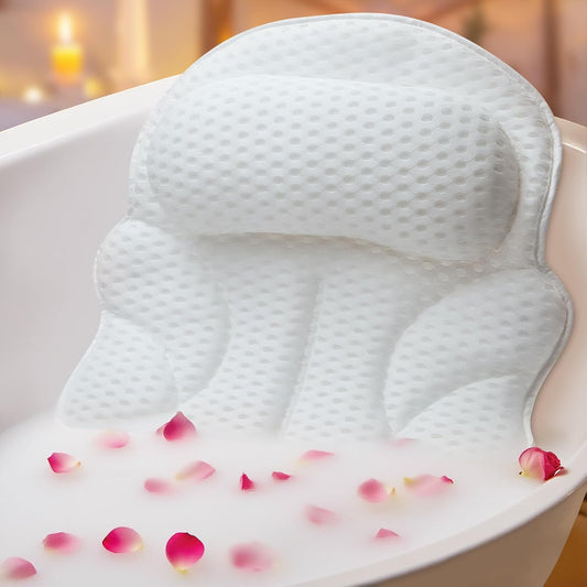 Bath Pillows for Tub, Bathtub Pillow for Head & Neck, Spine-Line Groove