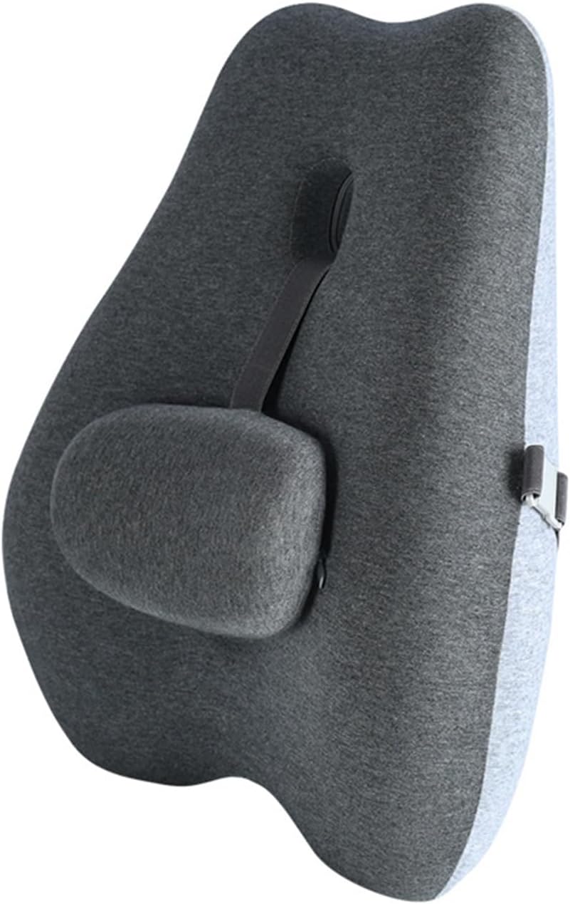 Adjustable Lumbar Support Pillow for Office Chair Improve Lower Back Pain Relief & Sitting Posture Back Support Pillow with Adjustable Slider Ergonomic Memory Foam Back Cushion for Long Sitting（1 Pcs）