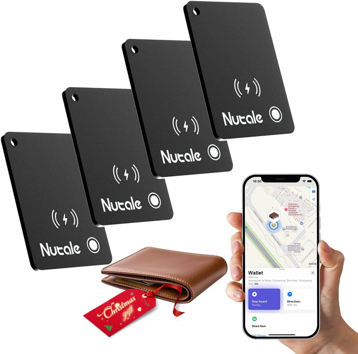Apple MFI Tracking Card Rechargeable, Tracker for Find My(iOS Only)