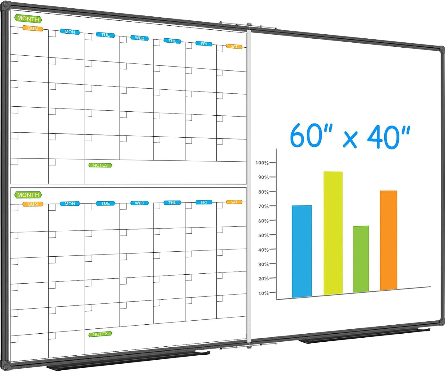 JILoffice Magnetic Dry Erase Calendar Whiteboard, 24" x 18" Monthly Board