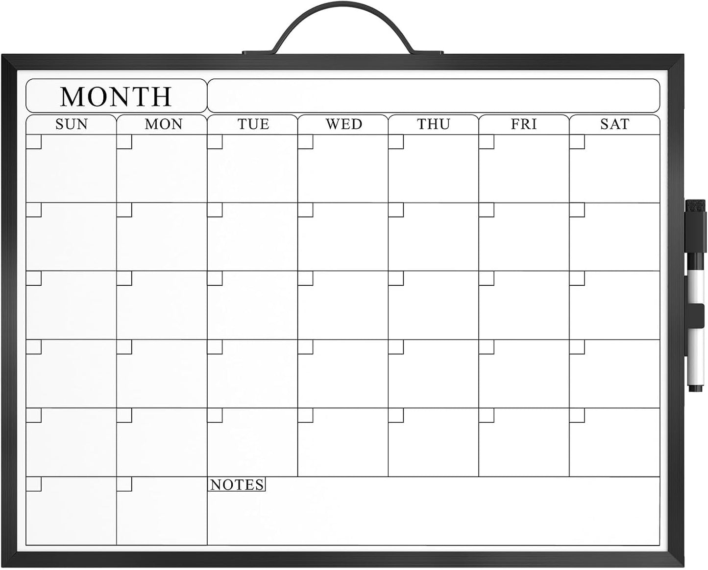 MaxGear Monthly Calendar Whiteboard, Magnetic Double-Sided Board, 16" x 12"