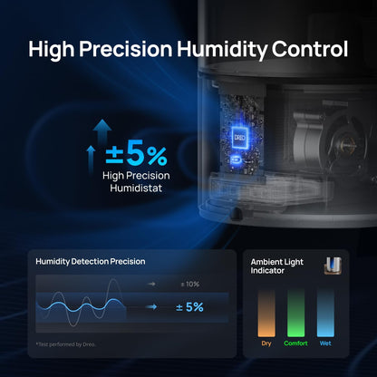 DREO 6L Smart Warm & Cool Mist Humidifiers for Bedroom HM713S | 60-Hour Quiet Runtime for Large Room, 500ML/HR Output, Smart Humidity Sensor, Indicator Light, Works with Alexa & Google