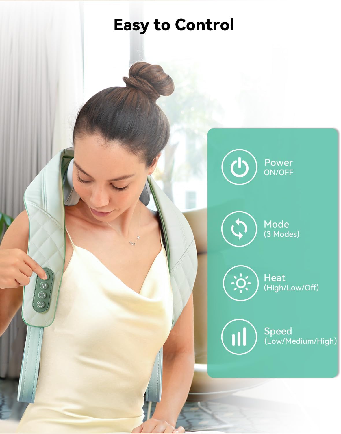 Snailax Cordless Neck Massager with Heat for Pain Relief Deep Tissue, 4D Kneading,Rechargeable Shiatsu Back Neck Massager for Neck, Shoulders Back，Gift for Father