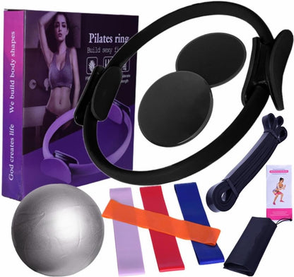 Karlak Pilates Equipment for Home Workouts Pilates Ring and Ball Set Resistance Bands & More Perfect for Home Pilates Equipment