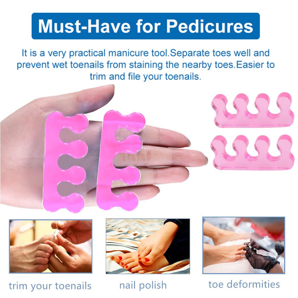 Pedicure Toe Separators for Bunion & Nail Polish Orthopedic Gel Toenail Dividers, Soft Gel Pedicure Kit Suitable for Salon Supplies, Beauty Tools for Toenail Separation
