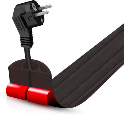 Floor Cord Cover Self Adhesive Cord Hider,10FT Cable Management, Extension Strip Protector for Wires, Prevent Cable Trips for Offices, Gyms, Exhibitions Cavity 0.39"(W) x 0.27"(H) BrownWood