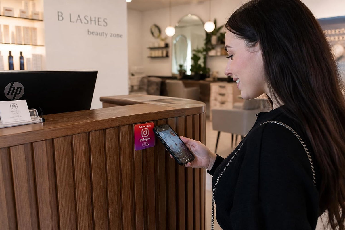 NFC VTAG.ID Label - Tap to Share Your Profile (Black & White)