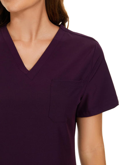 COZYFIT Scrubs for Women Set - Stretch V-Neck Scrub Top & Jogger Pant with 8 Pockets COZY SCRUBS - Colors A