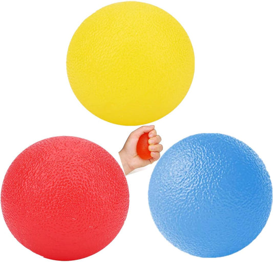 3 PCS Physical Therapy Hand Exercise Balls, Stress Relief Balls for Adults, Squeeze Balls Kits for Hand Finger Wrist Muscles, Hand Grip Strengthener Trainer,Finger Exerciser