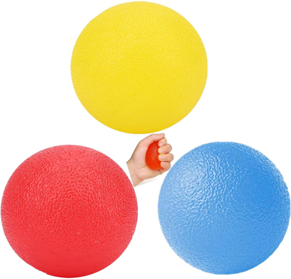 3 PCS Physical Therapy Hand Exercise Balls, Stress Balls for Adults
