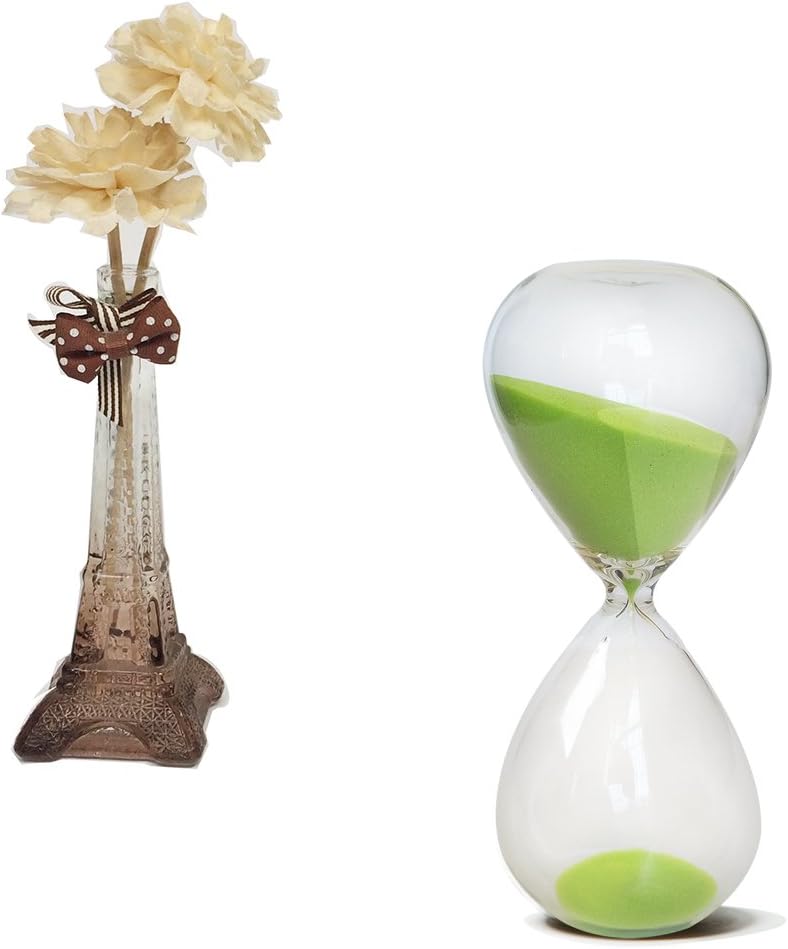 Hourglass, HoveBeaty Hand-Blown Sand Timer Set for Time Management 15 Minutes Durable Glass Construction (15 Min, Black)