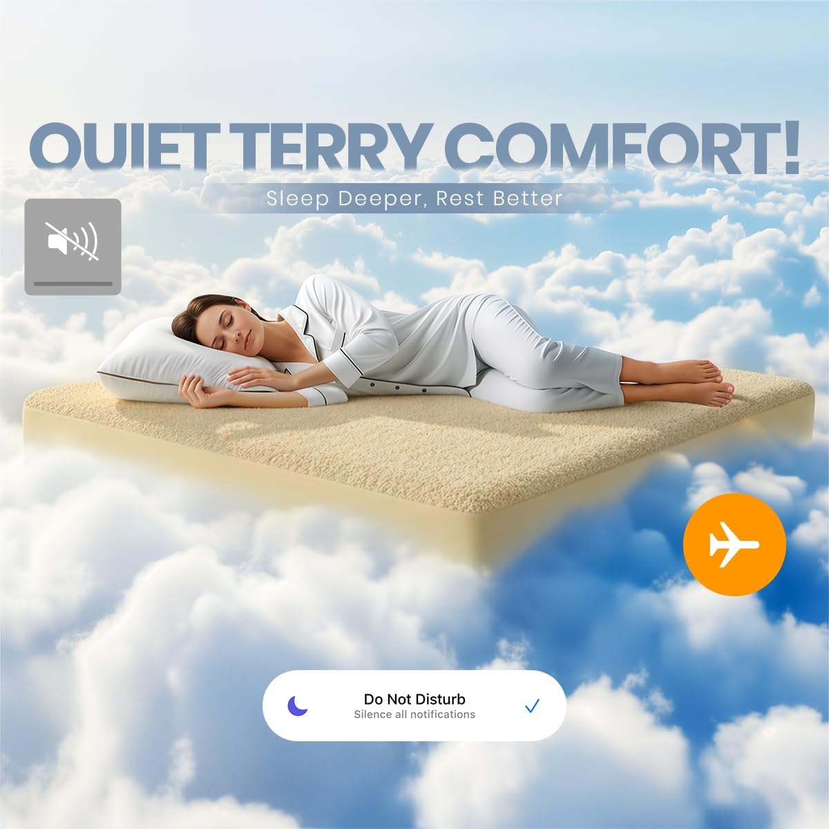 Queen Size Mattress Protector Waterproof, Premium 200 GSM Terry Mattress Cover, Soft & Breathable Bed Cover, Fitted Sheet Style Stretchable Deep Pockets 17" by Utopia Bedding (White)