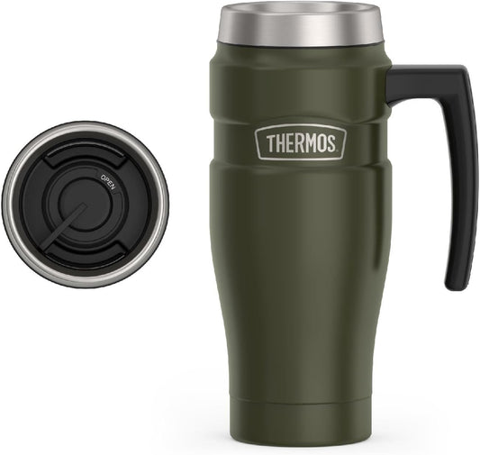 THERMOS Stainless King Vacuum-Insulated Travel Tumbler, 16 Ounce, Matte Steel