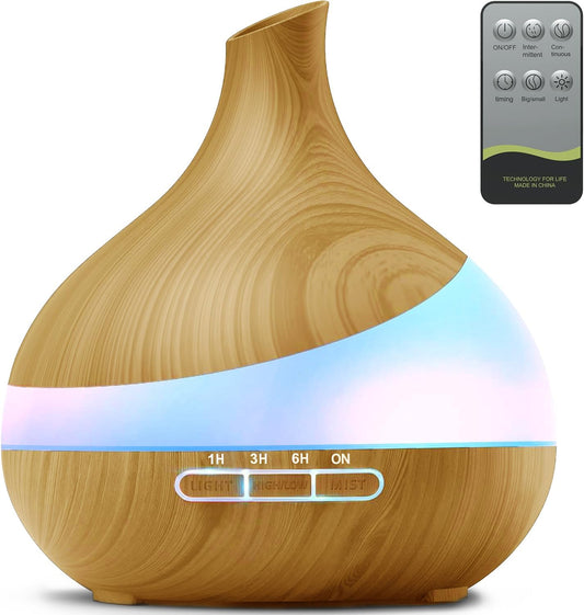 𝟒𝟖%𝐨𝐟𝐟 HJTHJT Essential Oil Diffuser: 500ML Aromatherapy Diffuser with Remote Control for Hotel Spa Yoga Room - Humidifiers for Bedroom with 14 Colors LED Night Light for Kids/Women