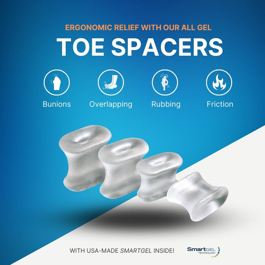 NatraCure Gel Toe Spacers 12 Pack - Helps with Bunions, Corns, Blisters, Rubbing & Overlapping Toes - Toe Separators for Women & Men to Correct Toes