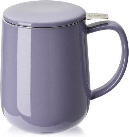 Sweese 20 OZ Porcelain Tea Mug with Infuser and Lid, Loose Leaf Tea Cup, Gifts for Tea Lover - Mint Green