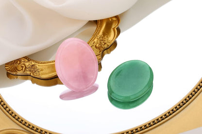 2PCS Worry Stone for Anxiety Tigers Eye Amethyst Healing Crystals Hand Thumb Stones Pocket Gemstones Meditation Accessories Oval Crystal Natural Relax Palm Stone Anxiety Relief Items Stocking Stuffers