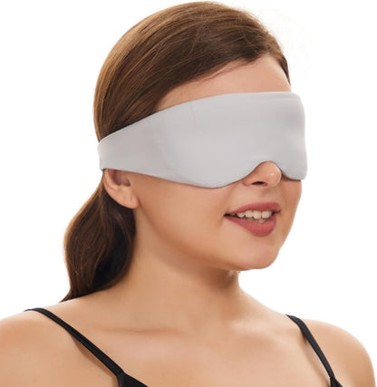 ALASKA BEAR Sleep Mask for Side Sleepers Patented Design, Cup-Shaped and Extra-Soft, 100 Blackout Eye Mask Shades Cover for Men and Women Home or Travel, Machine Washable, Black