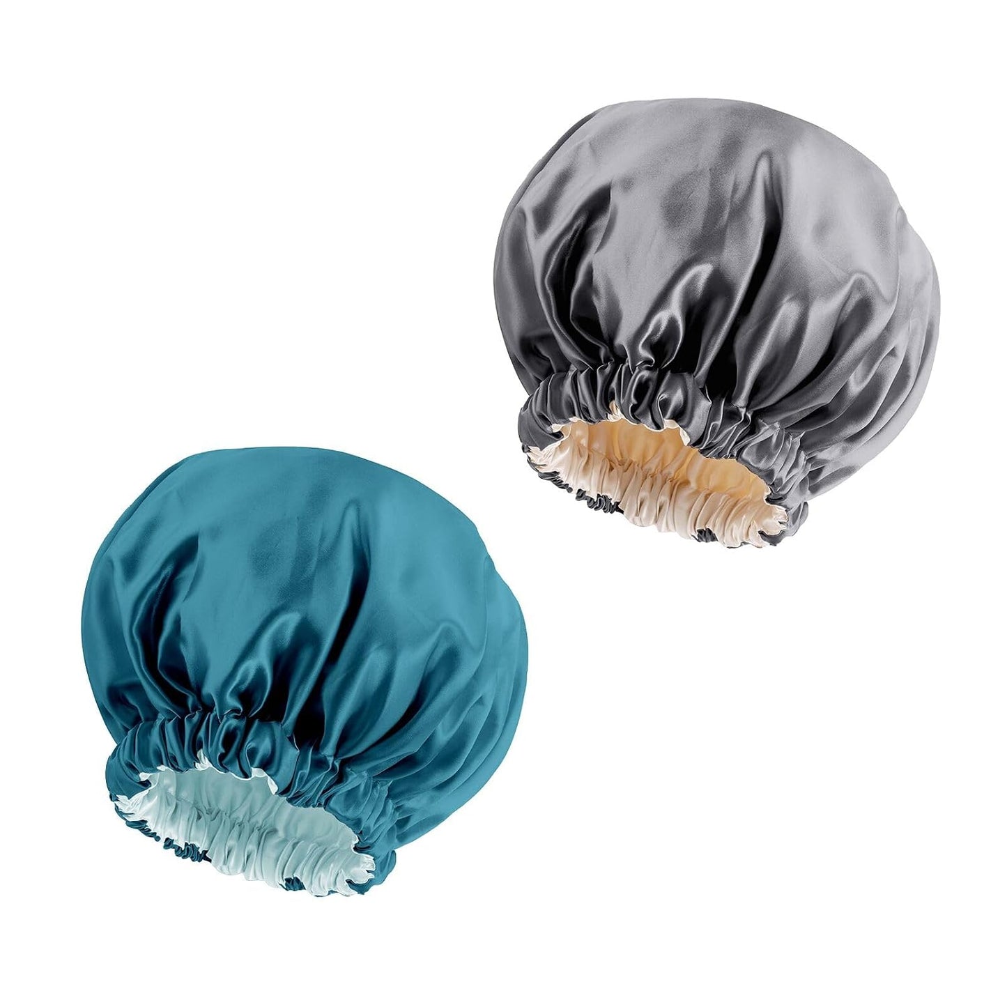 Satin Bonnet Silk Bonnet Hair Bonnet for Sleeping-Slouchy Beanie Hat Satin Sleep Cap for Women's Natural & Curly Hair(Blue Zircon)