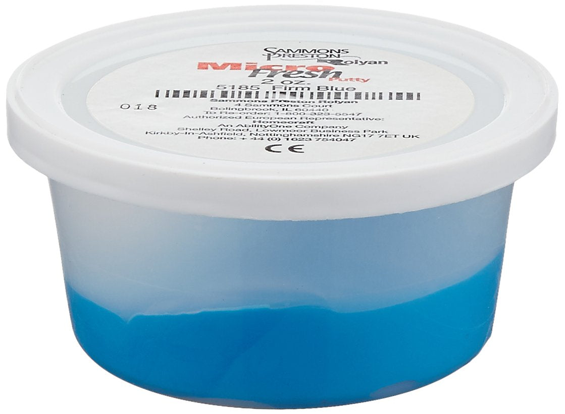 Sammons Preston Micro-Fresh Putty, Antibacterial, Antifungal, and Antimicrobial Therapy Putty for Hands and Feet Exercises, Color Coded Non-Toxic Clay, Soft Yellow, 2 Ounces