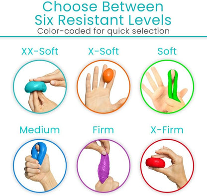 Vive Therapy Putty for Adults, for Hand (2 Pack) - Occupational Sensory Stress Relief Tools - for Physical Exercise, Finger Pain, Grip Strength, Rehab, Arthritis, Forearms, Fidgeting, Motor Skills