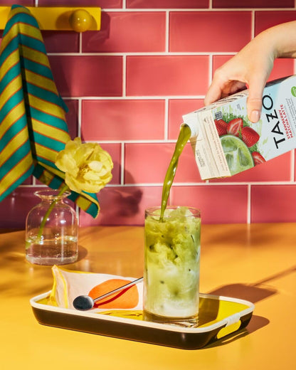 TAZO Strawberry Matcha Latte Concentrate, Sweetened Green Tea and Matcha Flavor, 32 Fl Oz Carton (Pack of 2)