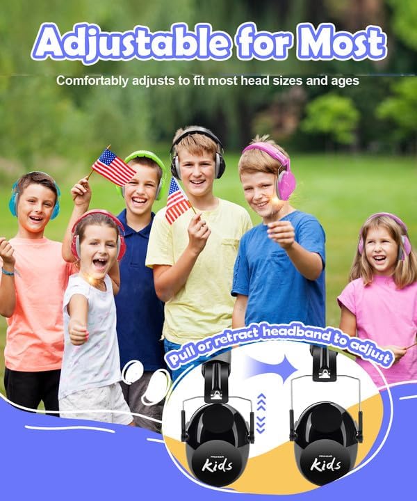 PROHEAR 032 Kids Ear Protection – Ear Muffs for Noise Reduction, 25NRR Noise Cancelling Headphones for Kids,Toddlers, Autism, Sensory Use, Hearing Protection – Orange