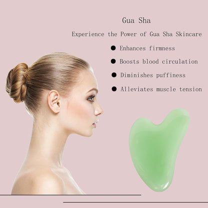 Gua Sha Jade Stone Gua Sha Massage Tool, Guasha Tool for Face and Body Skin Massage. Tools for SPA Acupuncture, Pink Stone for Body Face Neck and Eye, Skin Care Gift for Woman (Pink)